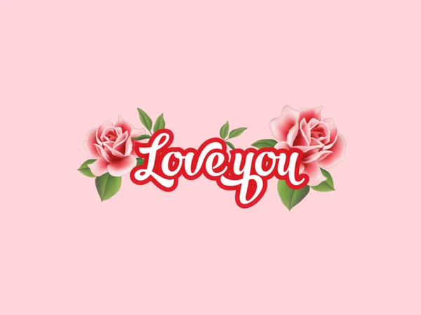 Felices Deseos Sobre Fondo Rojo Rosa Texto Letras San Valentín — Foto de Stock