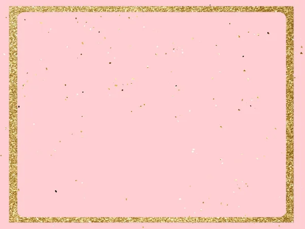 Festive Pink Background Gold Element Confetti Template Copy Space — Stock Photo, Image