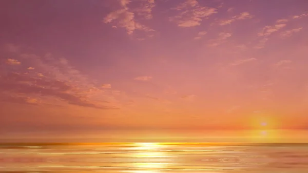 Deep Pink Sunset Beach Sun Beach Light Sand Gold Sea — Stock Photo, Image