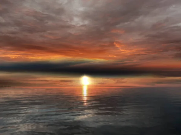 Atardecer Noche Mar Nubes Dramáticas Oro Rosa Cielo Azul Amarillo — Foto de Stock