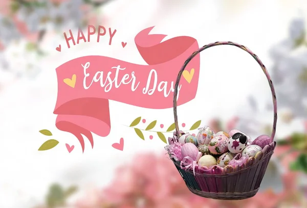 Easter floral yeallow pink white green with text letter copy space holiday banner template greetings card poster background