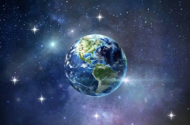 Gece yıldızlı gökyüzü kozmik gezegen ışığı Samanyolu yansıması galaksi uzay bulutsusu 