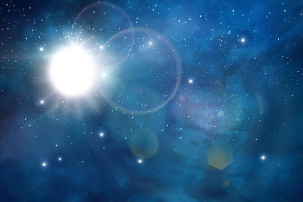 night starry sky universe cosmic planet light flares milky way reflection galaxy space  nebula 