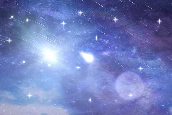 Nacht Sternenhimmel Universum Kosmischer Planet Licht Flares Milchstraße Reflexion Galaxie — Stockfoto