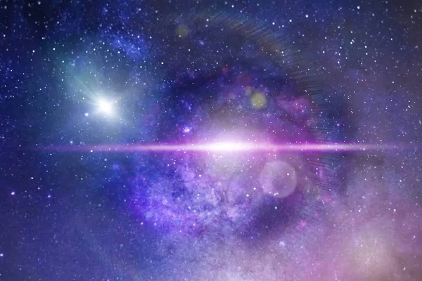 Noapte Cerul Înstelat Univers Cosmic Planeta Lumina Explodează Modul Lăptos — Fotografie, imagine de stoc