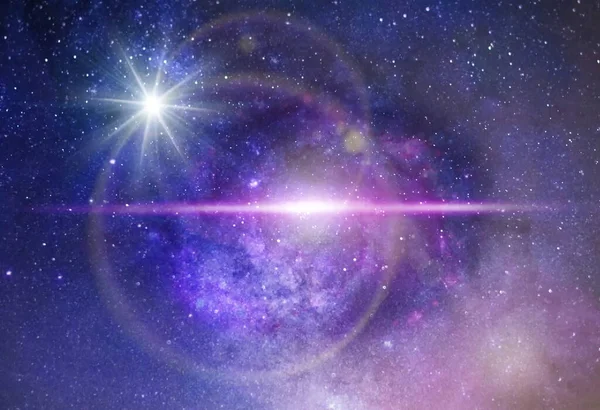 Нічне Зоряне Небо Всесвіт Космічна Планета Світло Спалахує Молочним Способом — стокове фото