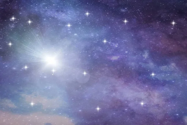 Nacht Sternenhimmel Universum Kosmischer Planet Licht Flares Milchstraße Reflexion Galaxie — Stockfoto
