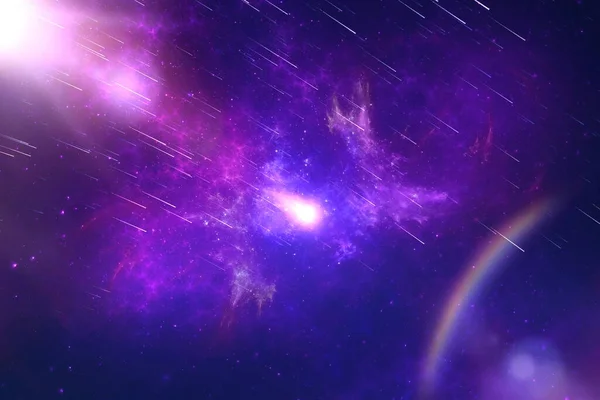 Nebel Weltraum Nachthimmel Sternenhimmel Universum Milchstraße Planet Verschwommen Flares Und — Stockfoto