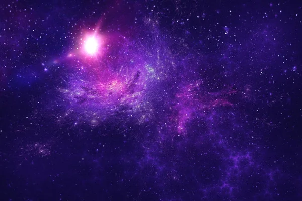 Nebulosa Spazio Notte Cielo Stellato Universo Lattea Pianeta Sfocato Razzi — Foto Stock
