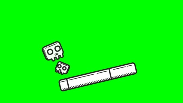 Animated Illustration Smoking Icon Doodle Art Style Geschikt Voor Inhoud — Stockvideo