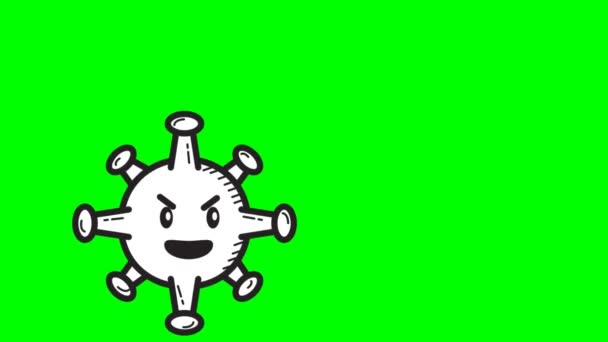 Animierte Illustration von Virus versus Impfstoff in der Doodle Art. Geeignet für Gesundheitswesen und medizinische Inhalte.