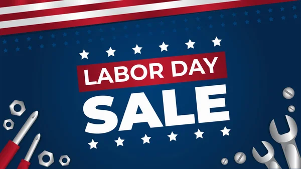 Labor Day Sale Achtergrond Ontwerp Geschikt Voor Gebruik Arbeidsdag Evenement — Stockvector