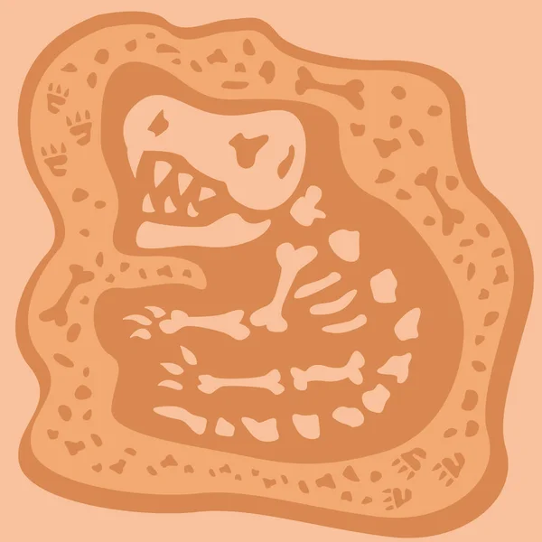 Fossile Rex Stile Cartone Animato Adatto Inserire Sul Libro Bambini — Vettoriale Stock