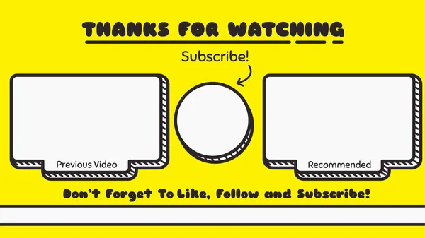 Vlog End Ekranı Doodle Biçiminde. Vlogger 'ın içeriğinin sonunda dikkat çekmesi için harika.