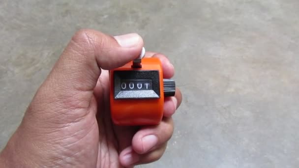 Orange Finger Counter Pushed Mother Finger Suitable Use Multi Purpose — Stock Video