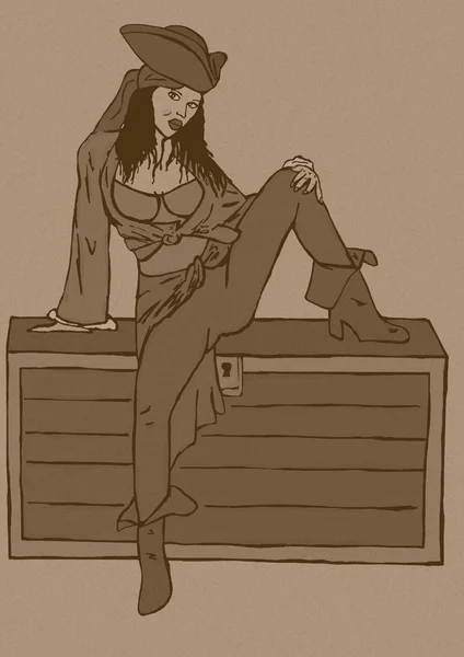 Винтажный образ сексуального пирата — стоковое фото