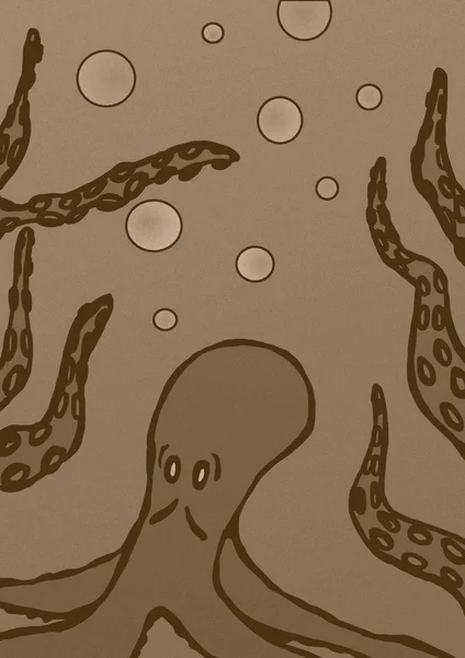 Sztuka obrazu Octopus — Zdjęcie stockowe
