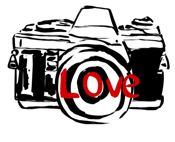 Image of a camera with heart — Stock fotografie