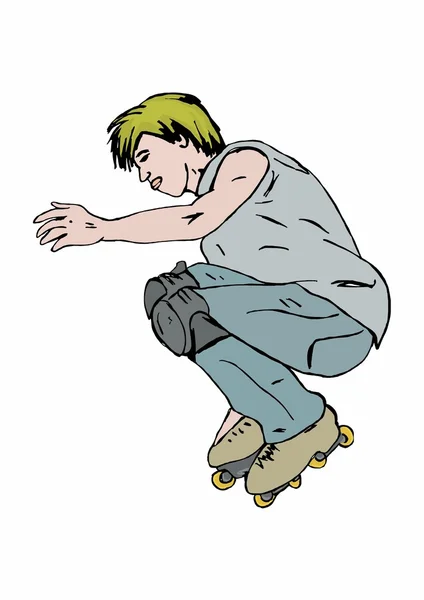 Roller skater springen — Stockfoto