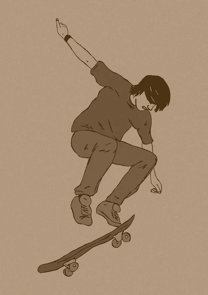 Skater salto vintage — Foto de Stock