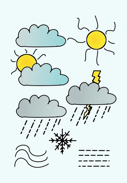Gambar ikon cuaca sebagai perkiraan — Stok Foto