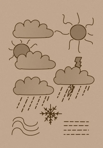 Vintage image of weather icons — Stock Photo, Image