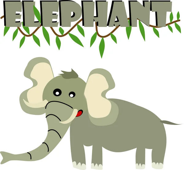 Bild Eines Elefanten Mit Text — Stockvektor