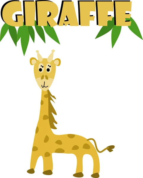 Bild Einer Niedlichen Giraffe — Stockvektor