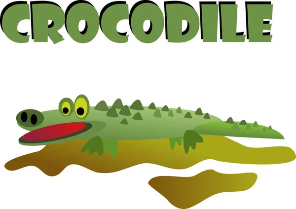 Imagem Crocodilo Com Texto —  Vetores de Stock