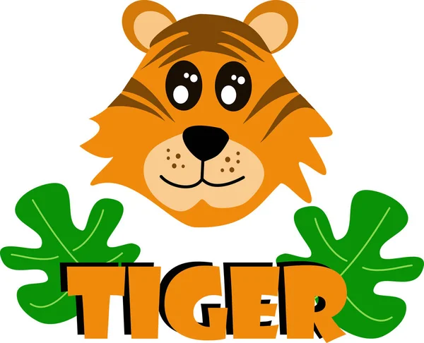 Изображение Милого Улыбающегося Тигра — стоковый вектор