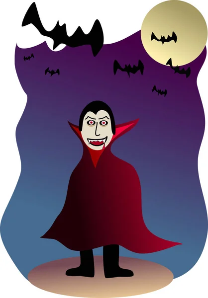 Image Dracula Full Moon — 图库矢量图片