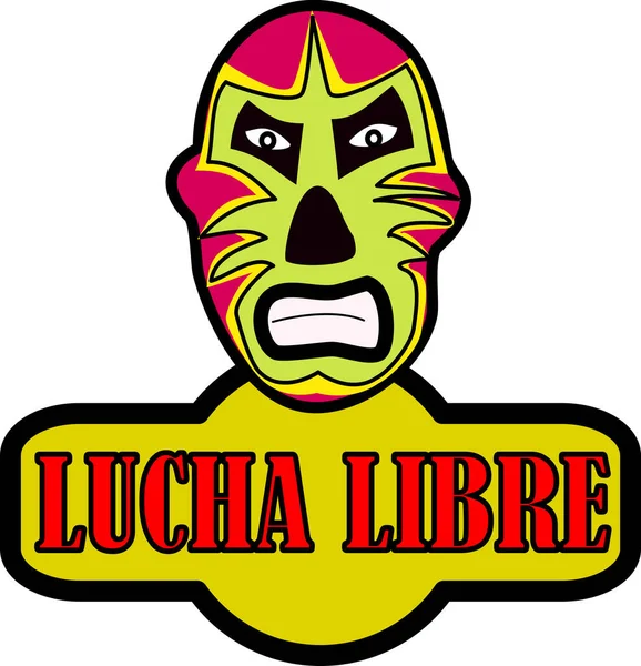 Image Luchador Mask Text — Stock Vector