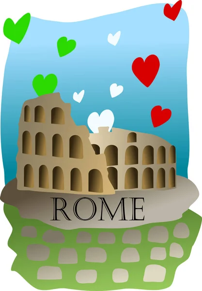 Talya Daki Roma Kolezyumu — Stok Vektör