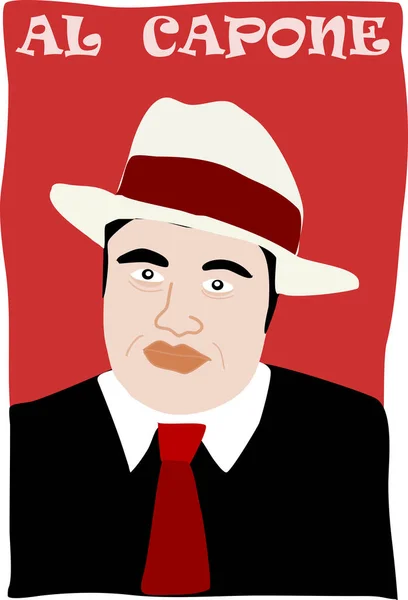Capone Portrait Image Avec Chapeau — Image vectorielle