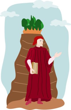 Araf Dağı ile Dante Alighieri resmi