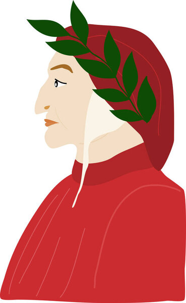 Dante Alighieri poet portrait illustration