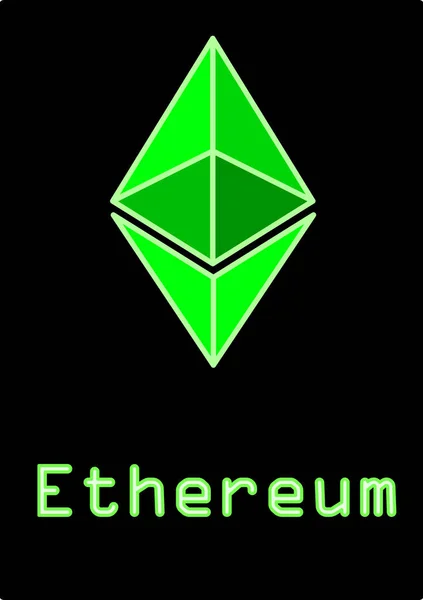 Cryptocurrency Ethereum Szimbóluma — Stock Vector