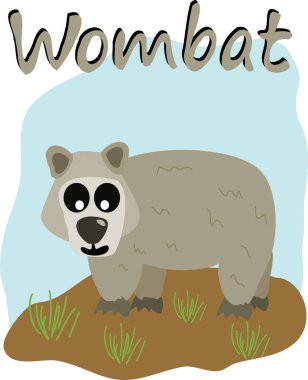 Metinli şirin wombat resmi