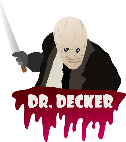 Dokter Decker Dari Film Kultus Horor Terkenal - Stok Vektor