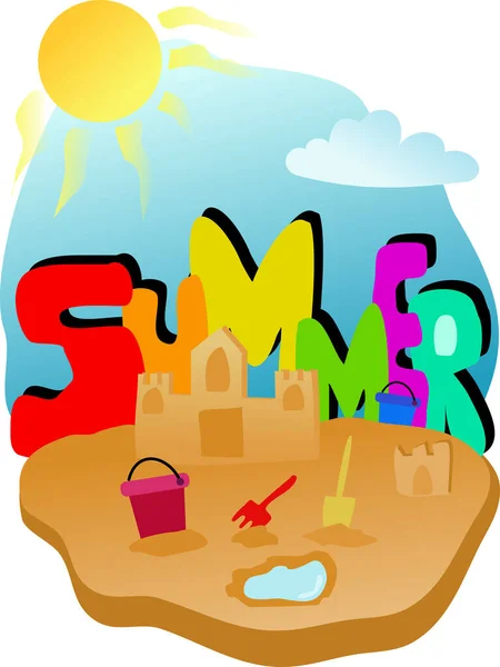 Summer Time Castle Sand —  Vetores de Stock