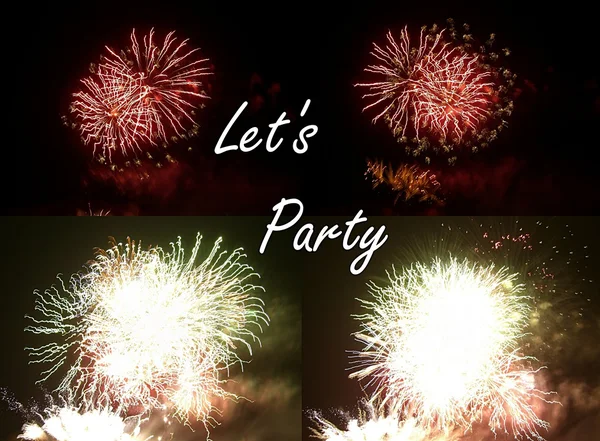 让我们 party.fireworks! — 图库照片