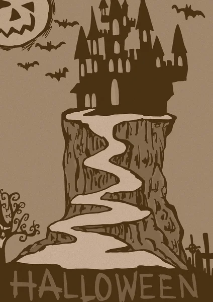 Винтажный замок Хэллоуин — стоковое фото
