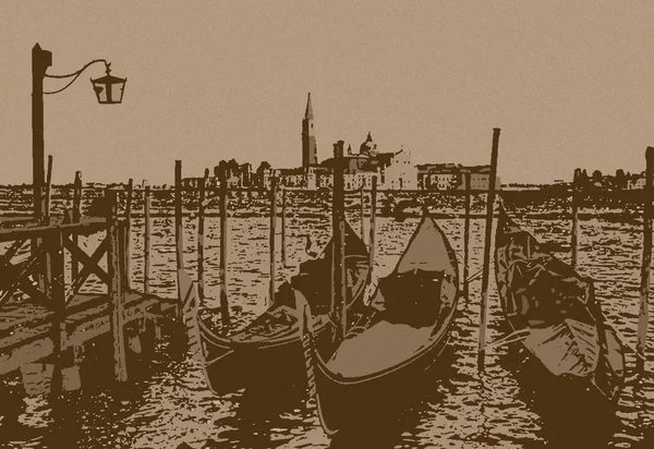 Venedik Lagünü, vintage, İtalya — Stok fotoğraf