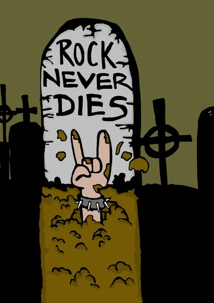 Rock nunca morre! Tombstone — Fotografia de Stock