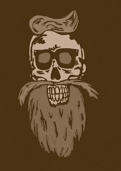 Hipster skull vintage — Stock Photo, Image