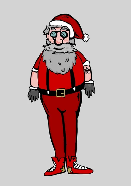 Santa claus face in continuous line drawing style Vector Image