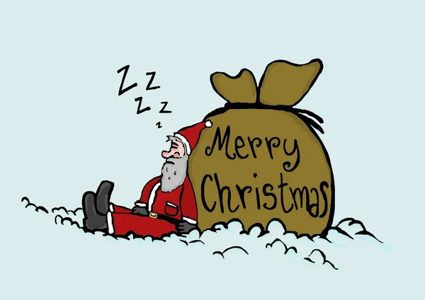 Спящий Санта-Клаус — стоковое фото