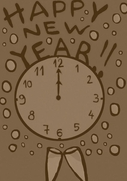 Nieuwjaar vintage middernacht — Stockfoto