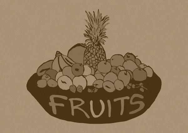 Vintage fruits basket — Stock Photo, Image