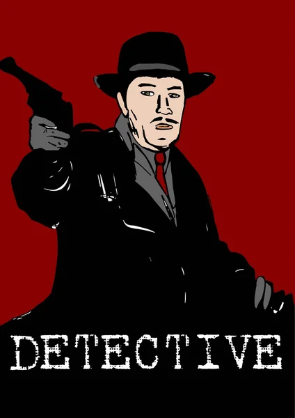 Детектив з пістолетом — стокове фото